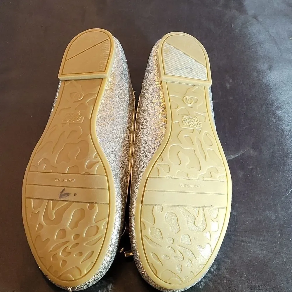 BRAND NEW FADE GLORY YOUTH GIRLS BALLET SILVER CASUAL DAZZLE FLATS